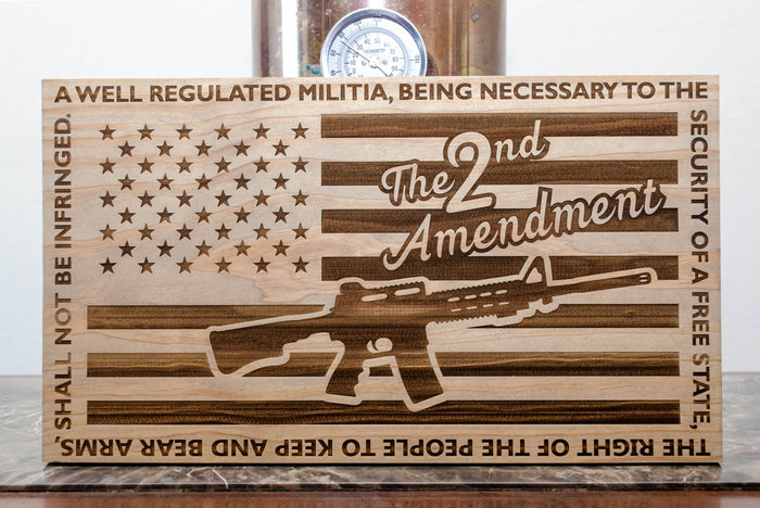 American Flag Second Amendment sign